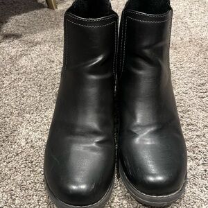 Black Leather Eastland Ankle Boots